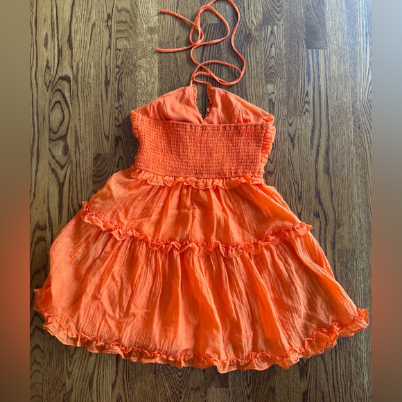 Vibrant Orange Halter Dress University of Tennessee size Medium - Picture 2 of 6